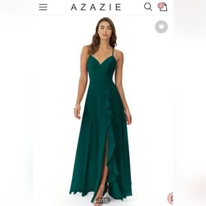 Azazie Naeem dress size 12, color pine